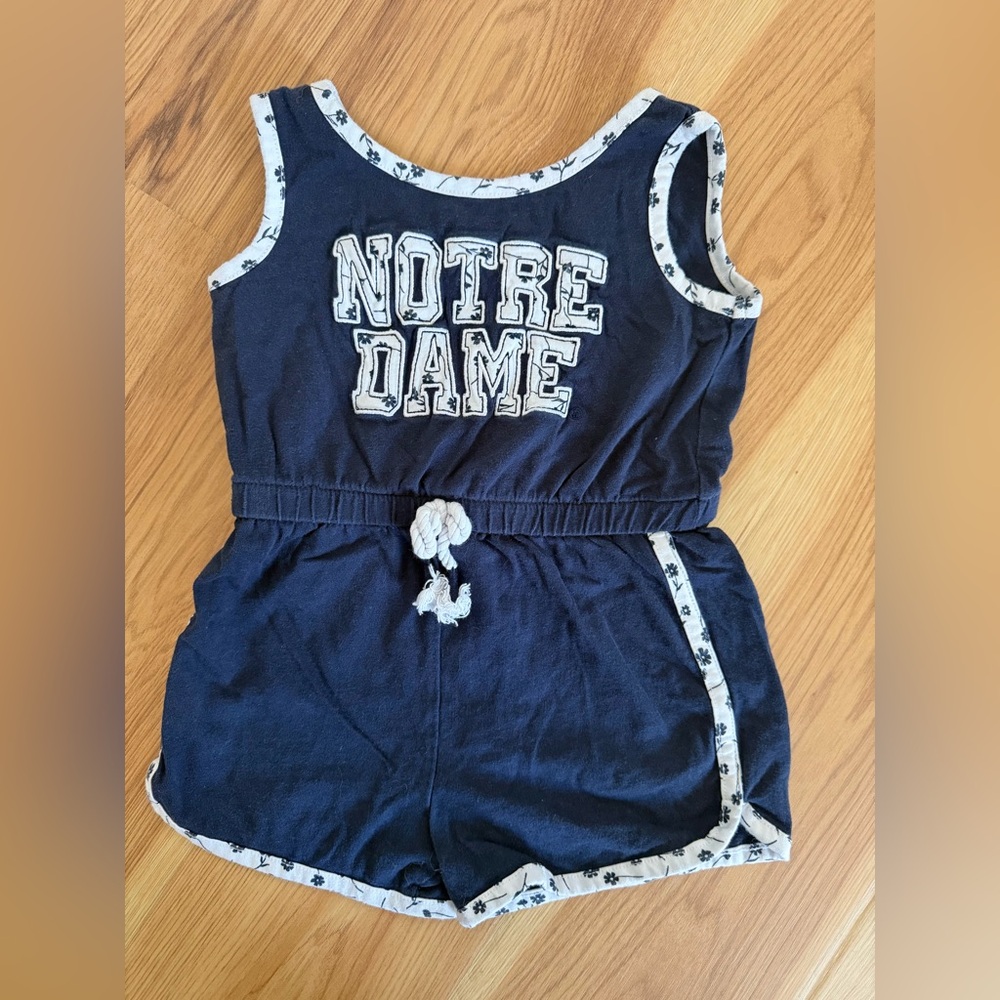 Kids Navy Blue Notre Dame Romper